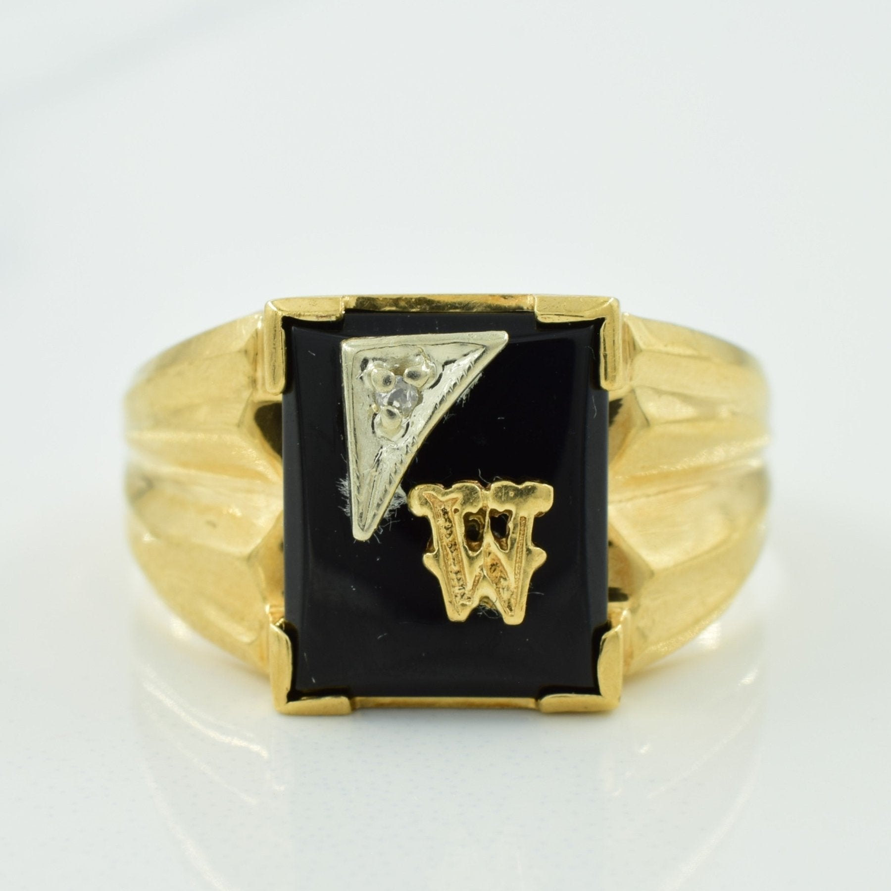 W Initial Diamond Ring - 3.75ct Solitaire with 0.01ct Accents | Size 10 | Perfect for Anniversary Gifts & Proposal Jewelry