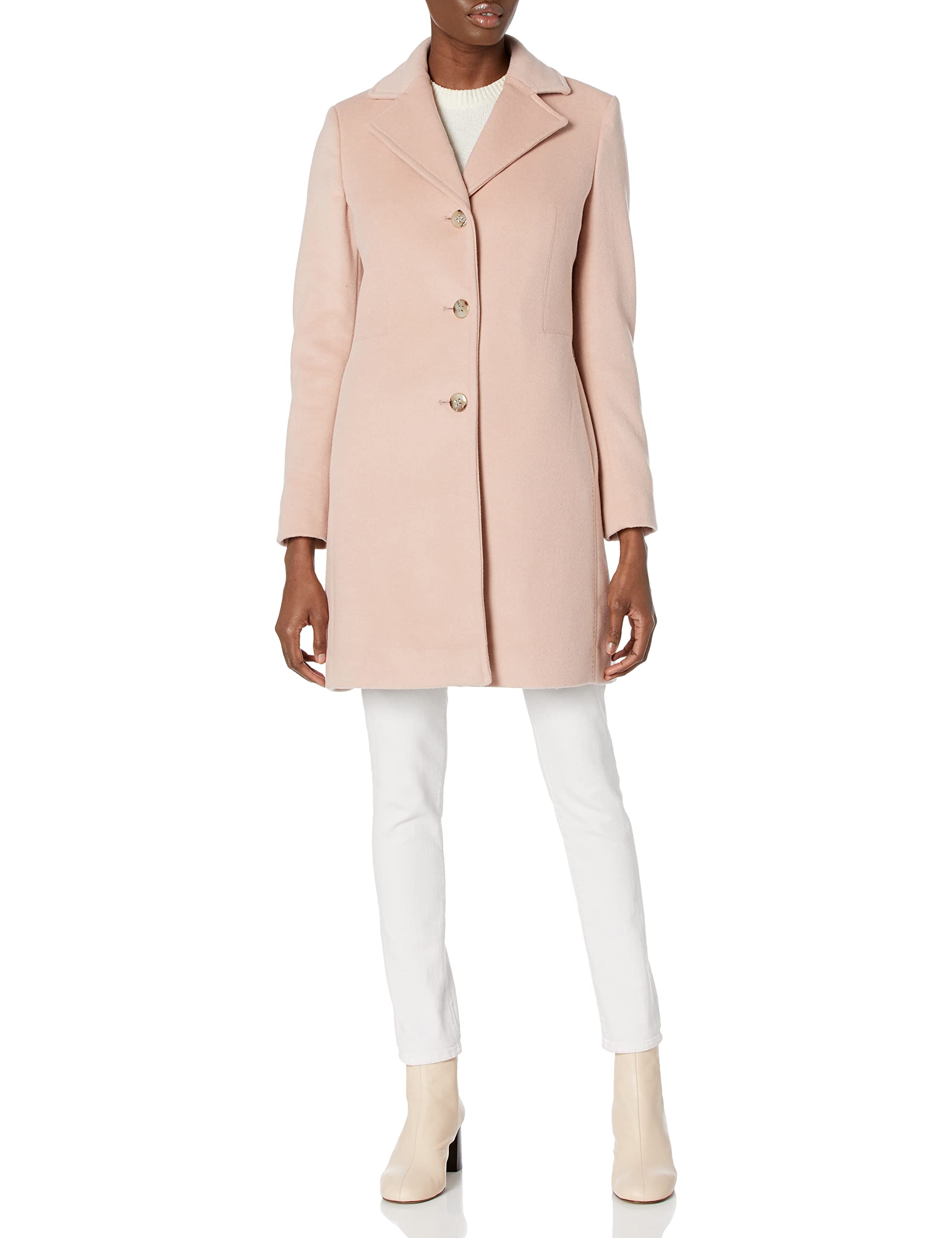 Calvin Klein Women's Classic Cashmere Wool Blend Coat - Warm Winter Trench Coat for Office, Travel & Formal Occasions
