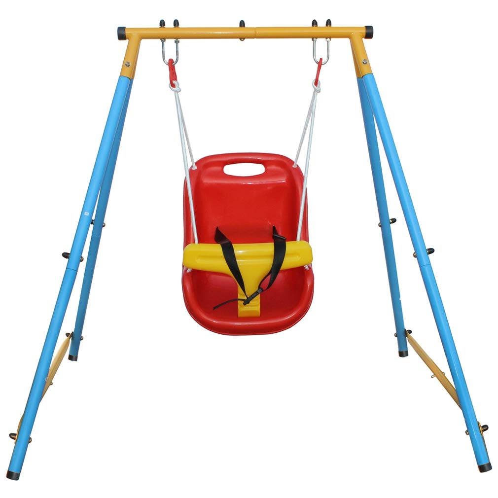 Safe & Durable Metal Swing Set for Toddlers - Indoor/Outdoor Baby Swing with Adjustable Safety Belt - Perfect for Backyard, Playground & Nursery Playtime