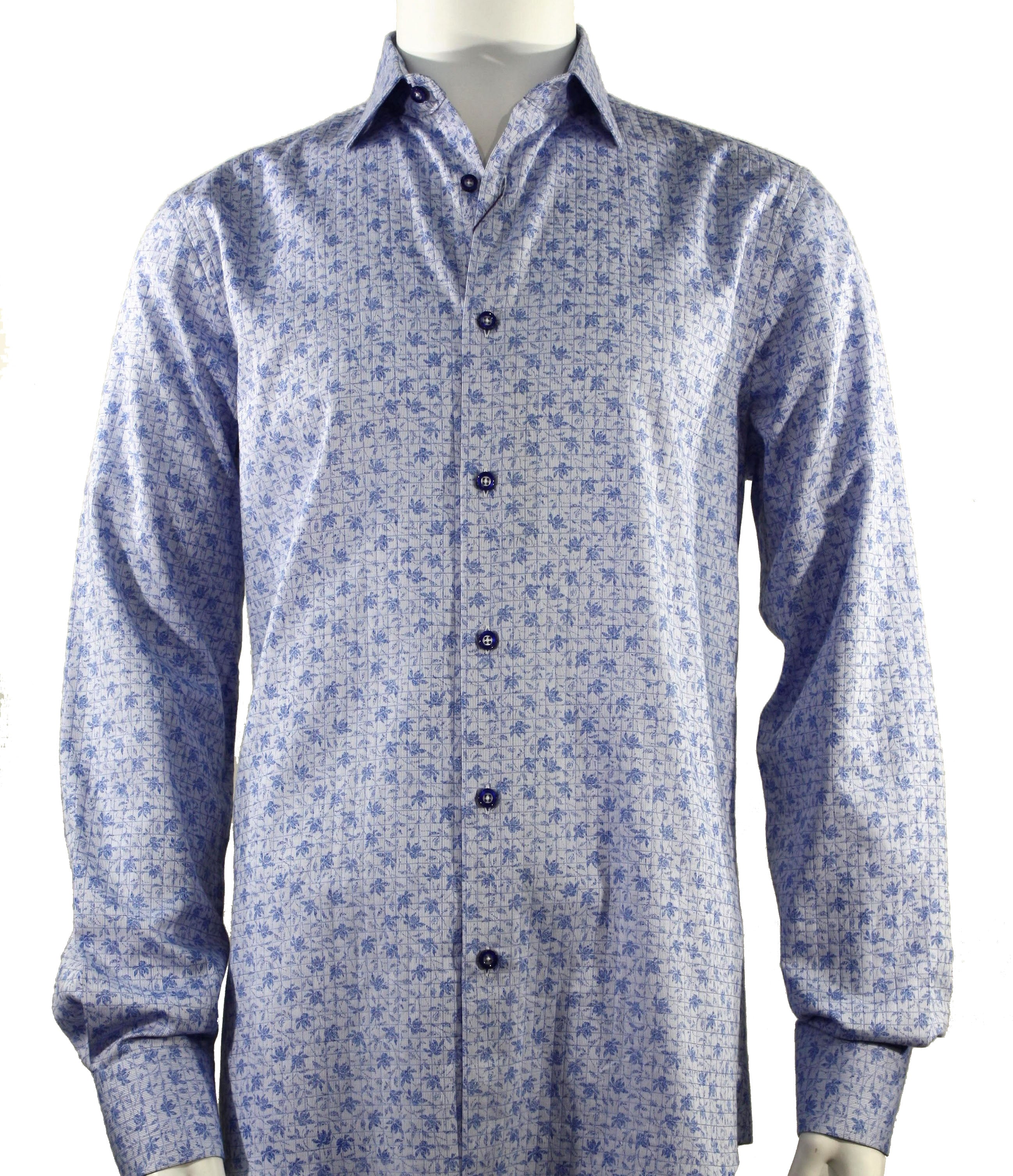 Premium Cado Long Sleeve Blue Button Down Shirt for Men - 167 - Perfect for Office Wear, Business Casual & Formal Occasions