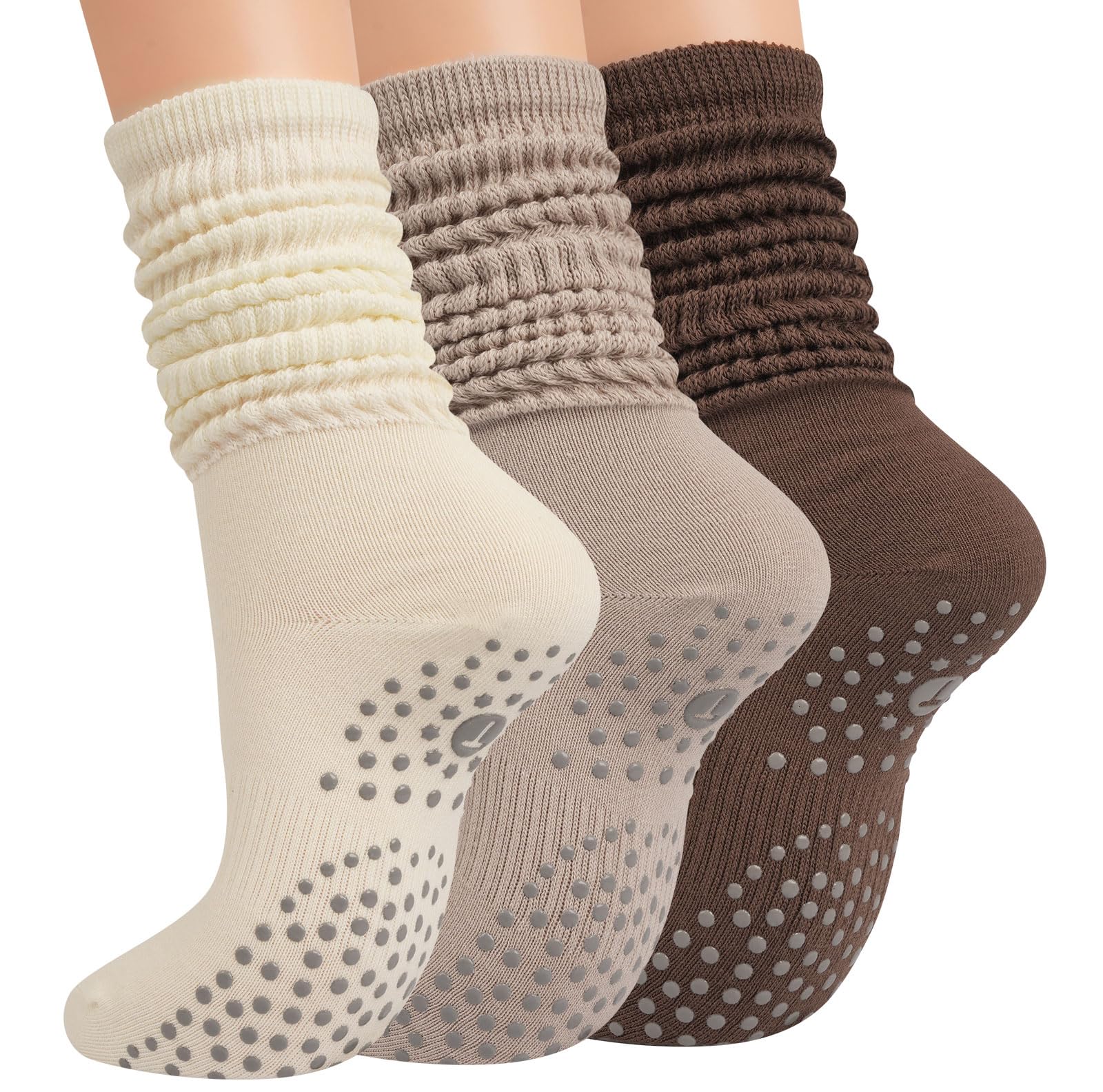 Grip Pilates Socks for Women - Non-Slip Yoga Socks with Toe Separators for Barre, Workout, Hospital, and Home Use