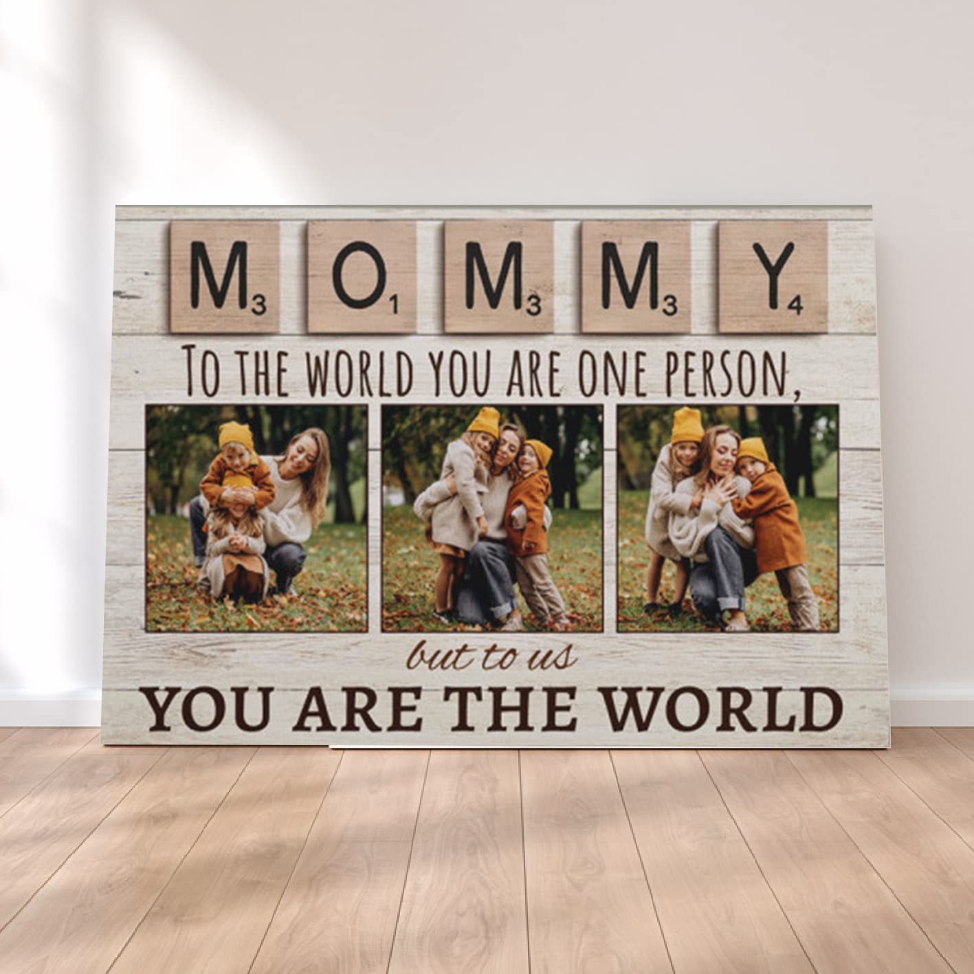 Personalized Mom Canvas Poster - 'To The World You Are One Person' Custom Wall Art - Best Gift for Mother's Day, Birthday - Home Decor for Living Room, Bedroom, Nursery