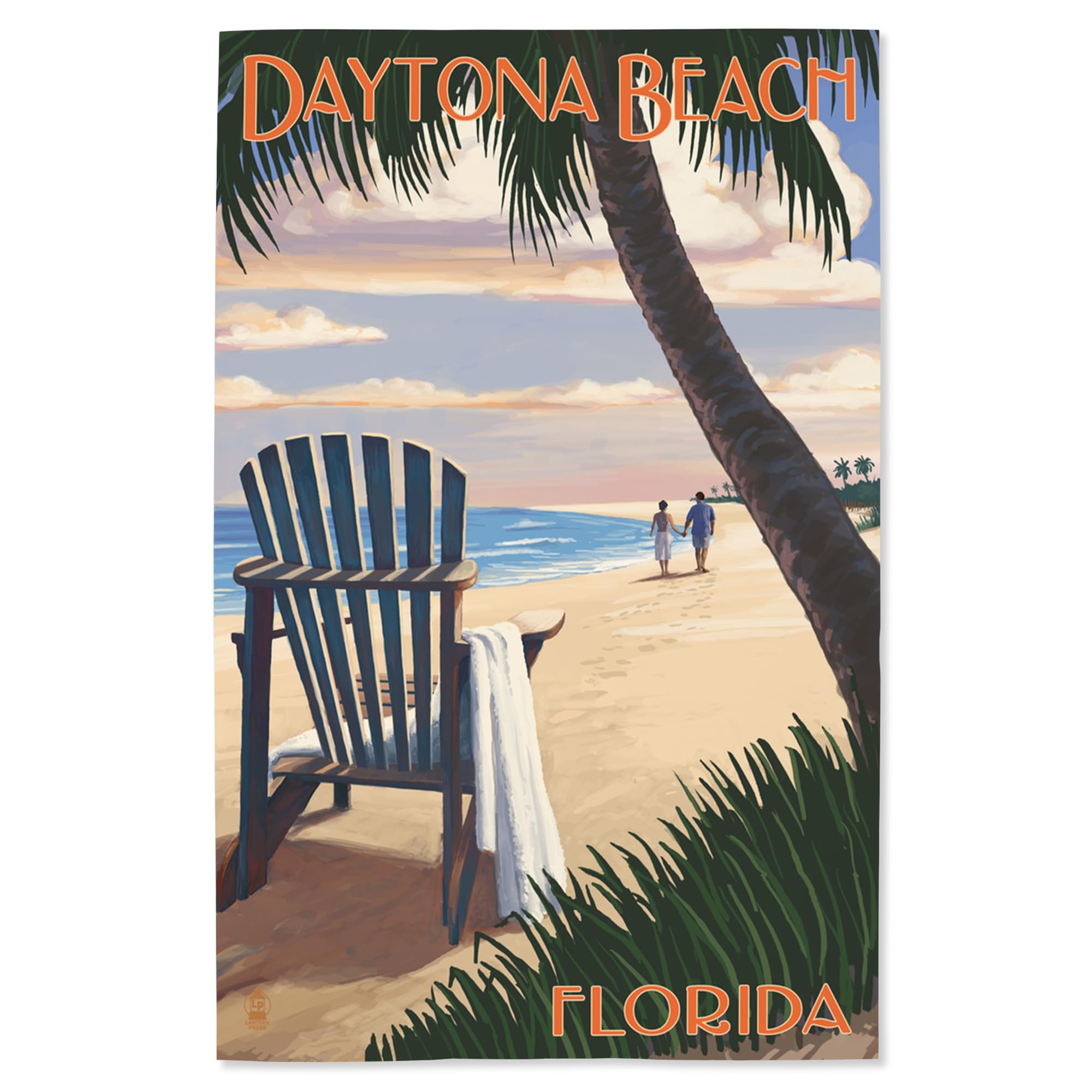 Lantern Press 16x24 Inch Giclee Print - Daytona Beach Florida Adirondack Chair on the Beach - Perfect for Coastal Home Decor and Beach House Wall Art