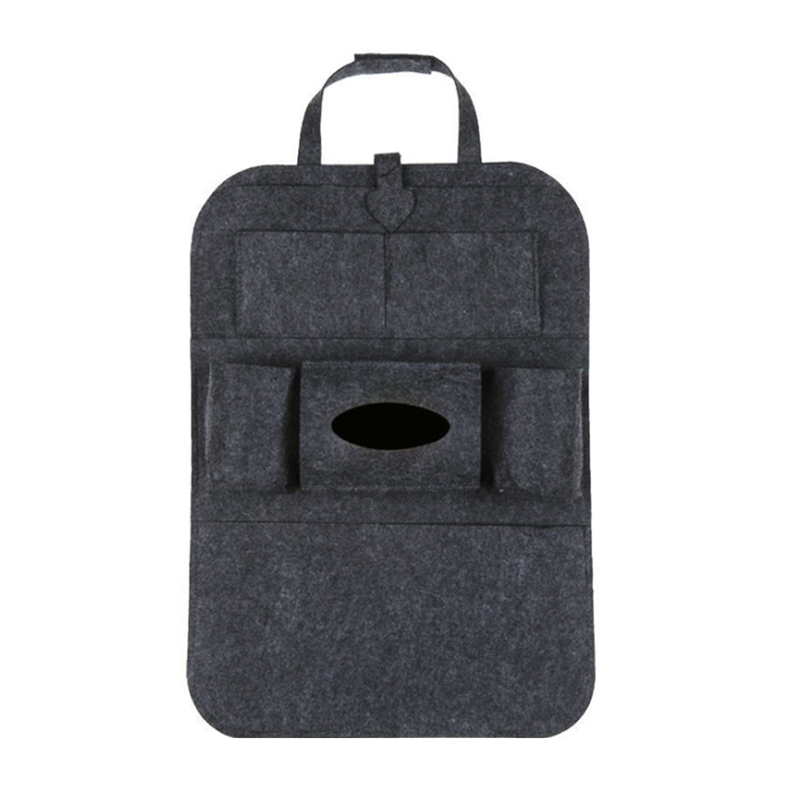 US Auto Organizers Box & Car Seat Back Hanging Storage Bag - Multifunctional Felt Organizer with Pockets for Vehicles - Perfect for Road Trips, Family Travel & Daily Commute