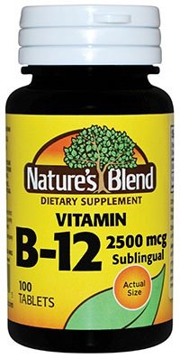 Nature's Blend Vitamin B-12 2500mcg Supplement - 100 Tablets per Bottle (Pack of 7) - Supports Energy, Metabolism & Nervous System - Great for Vegetarians & Active Lifestyles