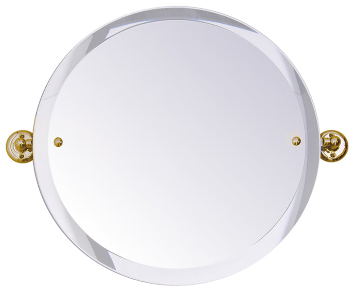 Haga Round Brass Bathroom Mirror 45cm - Elegant Vanity Mirror for Modern Bathrooms & Powder Rooms