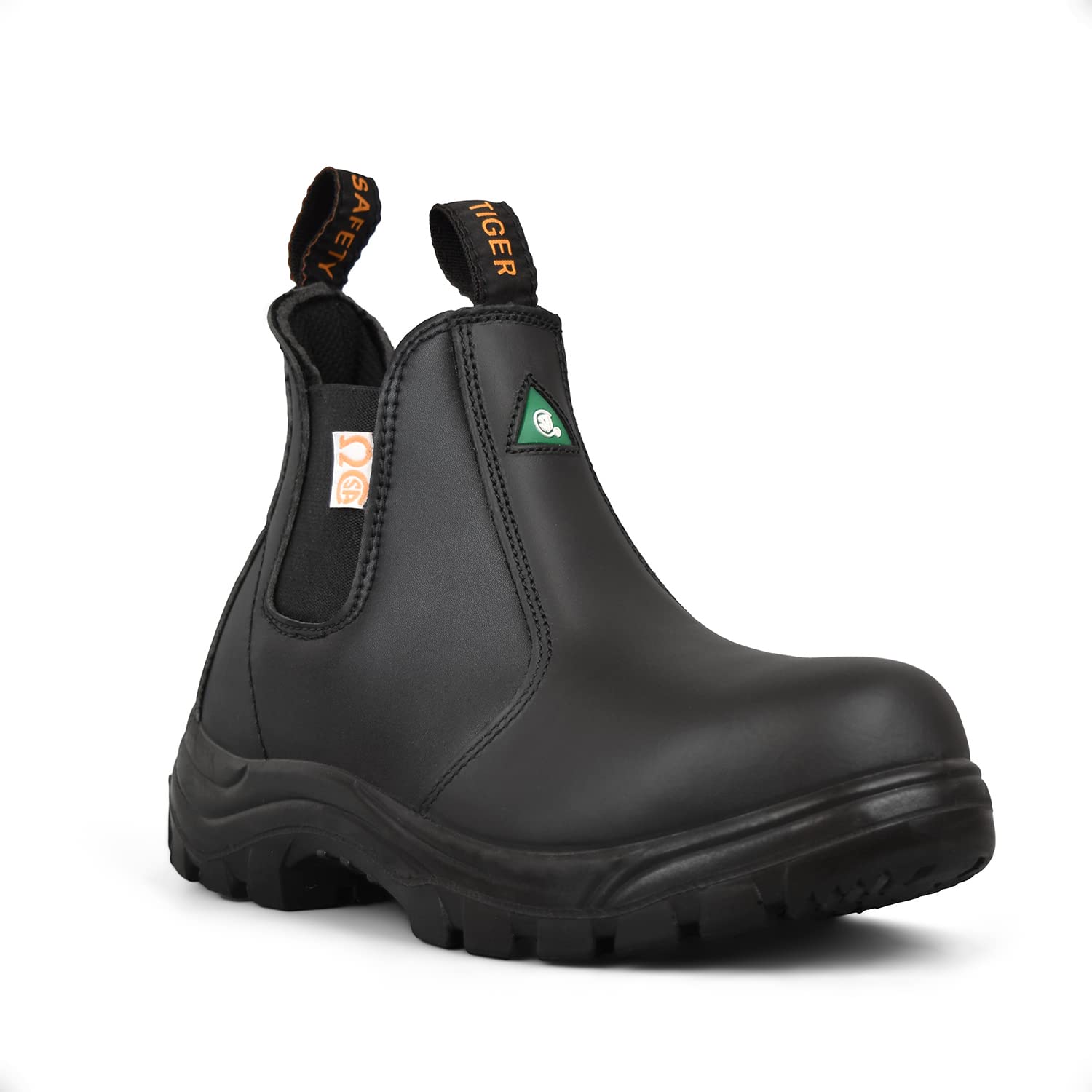 CSA Certified Women's Steel Toe Leather Work Boots - Waterproof Chelsea Safety Shoes for Construction, Warehouse & Outdoor Work