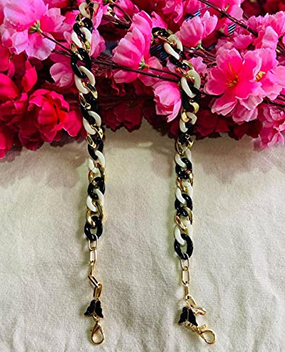 Elegant Women's Face Mask Chain with Black Butterfly Charms - Adjustable Free Size + Free Evil Eye Luck Card - Perfect for Parties, Weddings & Everyday Fashion Accessory