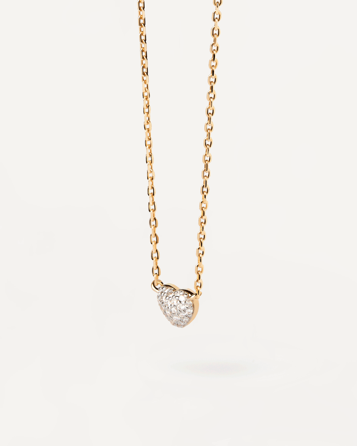 GRID 1 Diamond & Gold Heart Pendant Necklace for Women - Elegant Valentine's Day Gift, Anniversary Present & Romantic Date Jewelry