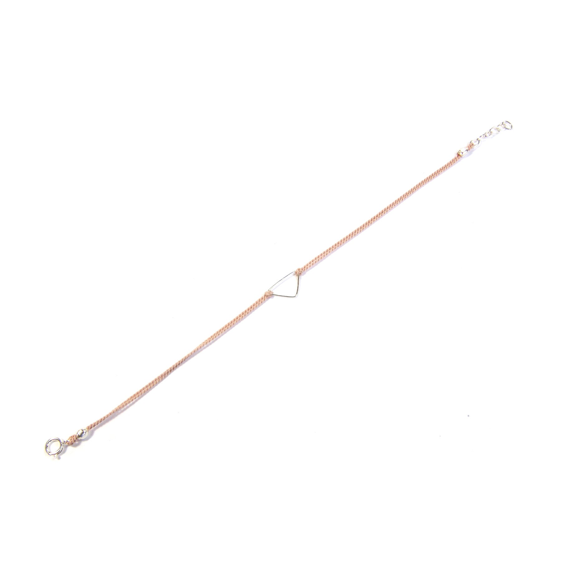 Elegant Silk Triangle Bracelet for Women - Pink & Silver Adjustable Wrap Bracelet | Perfect for Daily Wear, Gifts & Special Occasions