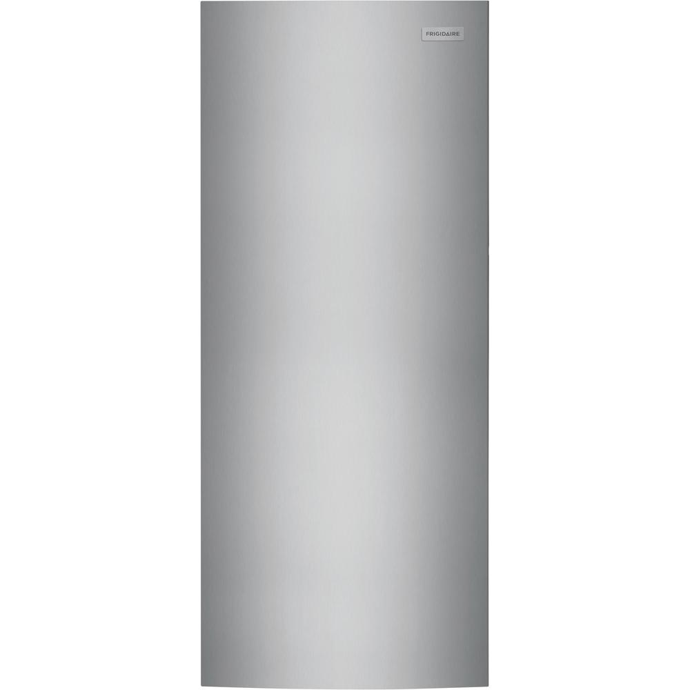 Frigidaire FFFU16F2VV 16 Cubic Foot Frost-Free Upright Freezer in Brushed Steel - Perfect for Home, Garage, or Basement Storage