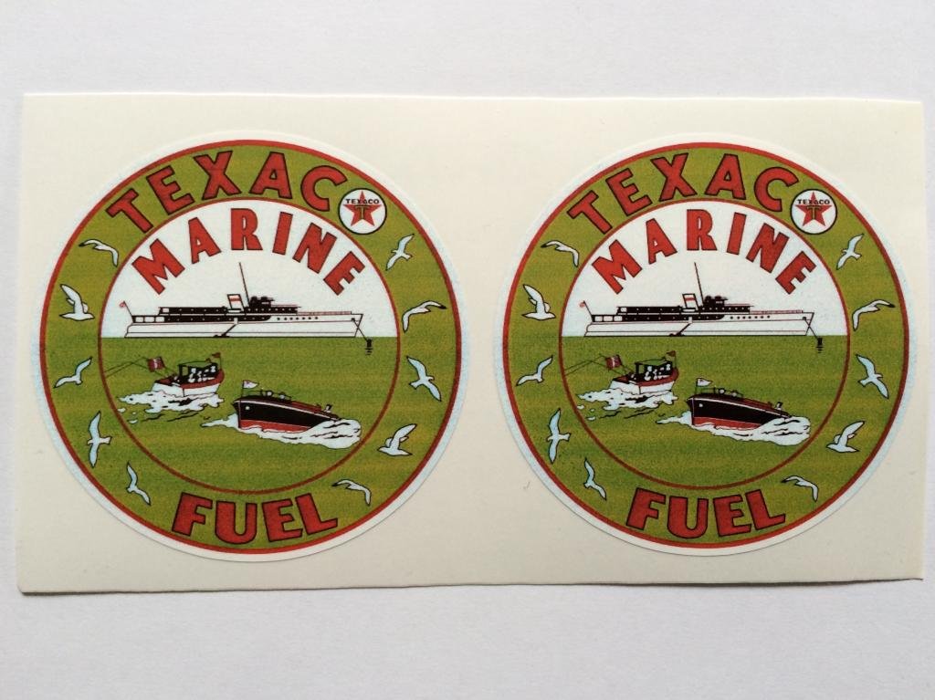 Texaco Marine Fuel Die Cut Decals - Premium Waterproof Boat & Engine Stickers for Marine Enthusiasts - Perfect for Boats, Yachts, and Watercraft Decoration