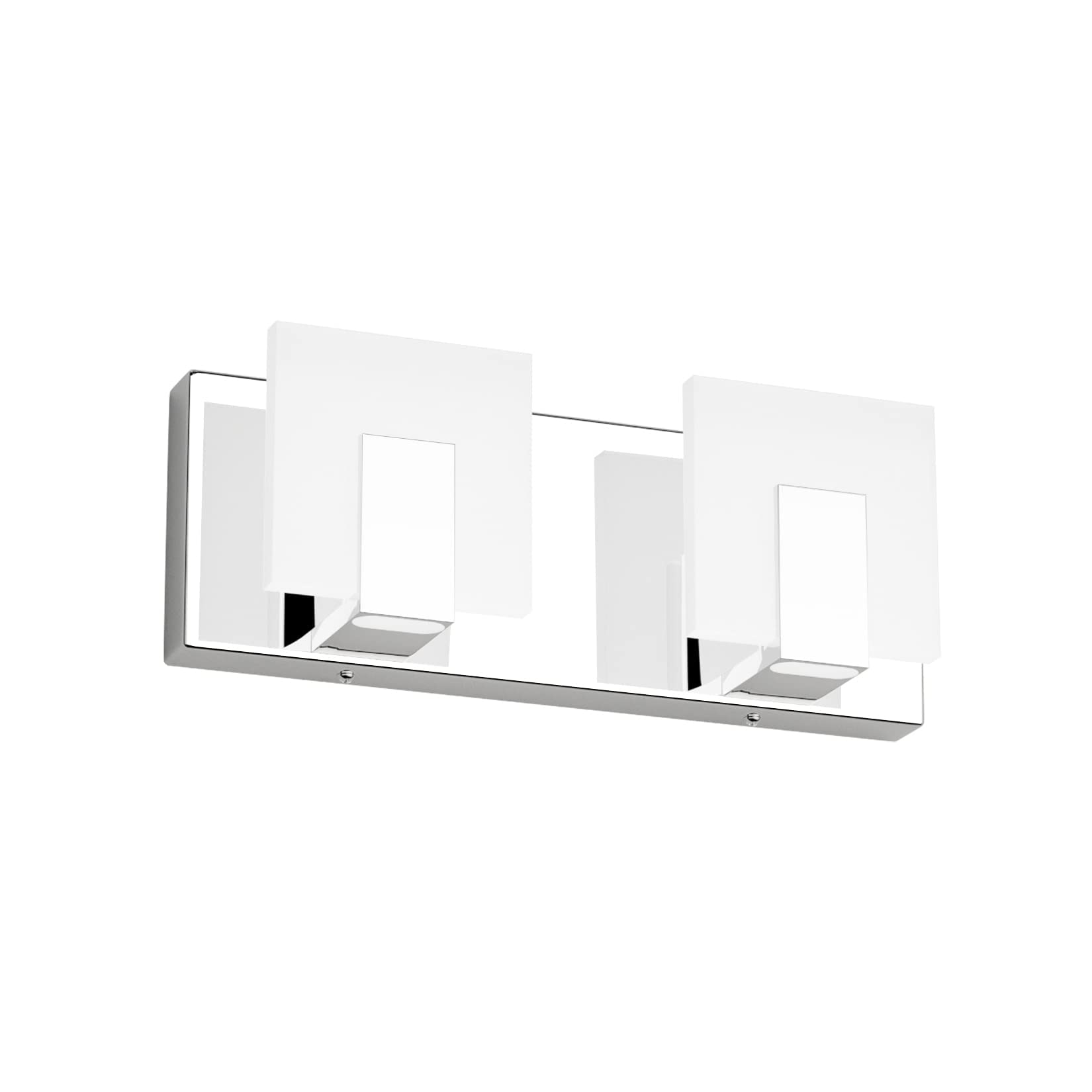 Aipsun 2-Light Dimmable Modern LED Vanity Mirror Light - Frosted White Acrylic & Chrome Bathroom Wall Sconce - Up/Down Lighting for Bathroom Makeup Area (6000K White Light) - Perfect for Vanity, Powder Room & Spa-Style Bathroom Lighting