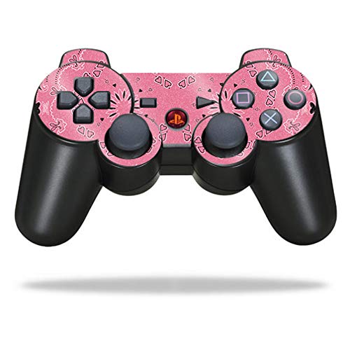 MightySkins Glossy Glitter Skin Cover for Sony PlayStation 3 PS3 Controller - Pink Bandana Design | Protective & Durable High-Gloss Finish | Easy to Apply, Remove & Change Styles | Made in USA | Perfect for Gaming, Customization & Gift Giving