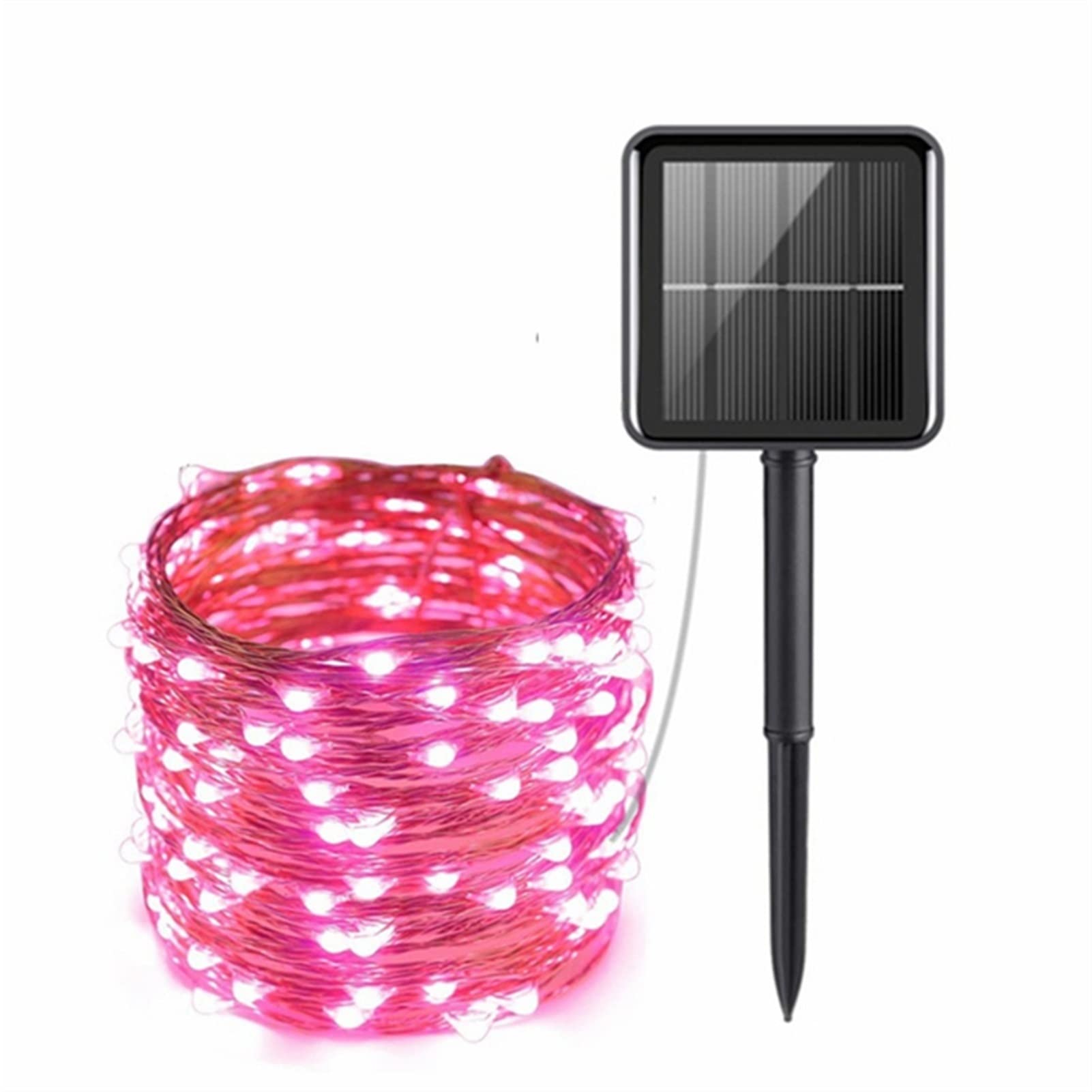 BZGKNUL Solar Powered Outdoor String Lights - 200 LED Waterproof Fairy Lights with 8 Lighting Modes for Garden, Patio, Christmas Tree, Wedding & Party Decorations (Pink, 20M) - Perfect for Backyard, Porch, and Landscape Lighting