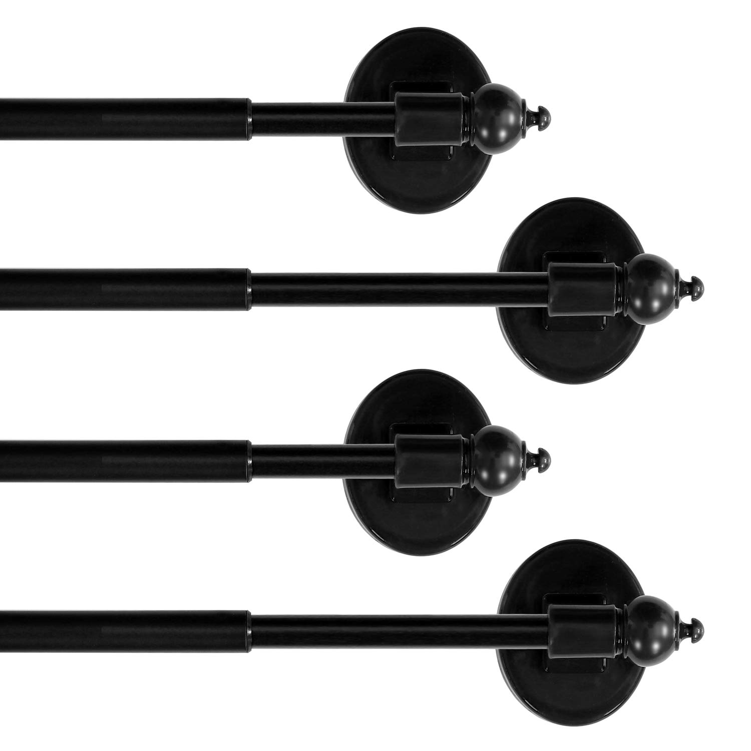H.VERSAILTEX 4 Pack Magnetic Curtain Rods - Adjustable No-Tool Installation for Windows, Doors, and Steel Surfaces (16
