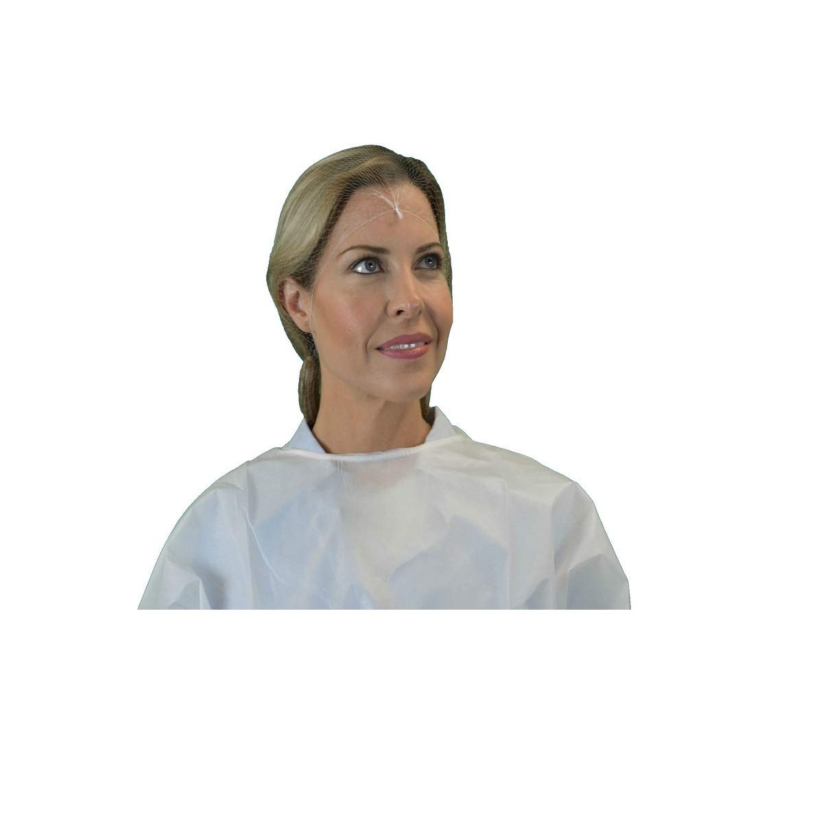 Keystone Large White Latex-Free Nylon Invisible Hair Nets - 144 Count Box | Food Service, Salon & Healthcare Use