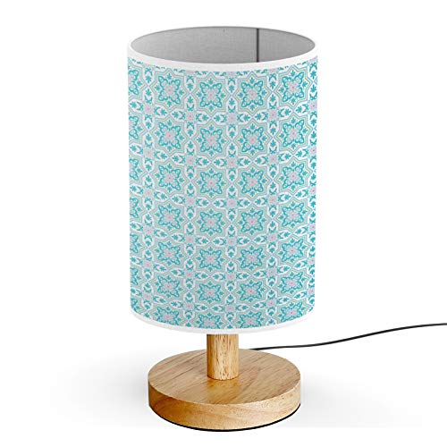 ARTSYLAMP - Handcrafted Wood Base Decorative Desk & Bedside Lamp - Arabesque Moorish Style Lighting for Home Office, Living Room, Bedroom - Perfect for Reading, Working & Ambient Lighting