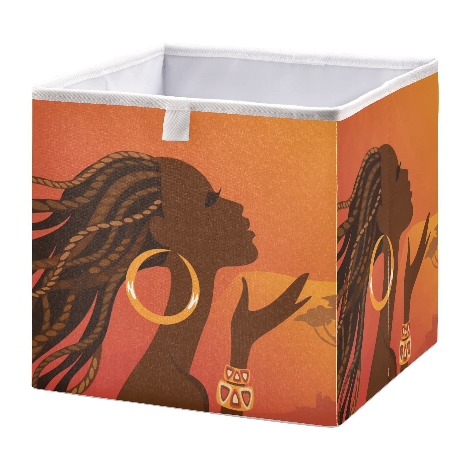 Stylish African Print Collapsible Storage Basket - Square Fabric Bin for Nursery, Living Room & Car Organization | Foldable Cloth Hamper for Toys, Laundry & Home Decor