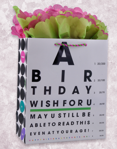 Funny Birthday Eye Test Gift Bags for Parties - Novelty Blindfold Game for Adults & Kids - Perfect for Birthday Parties, Bachelorette, Baby Showers & Game Nights