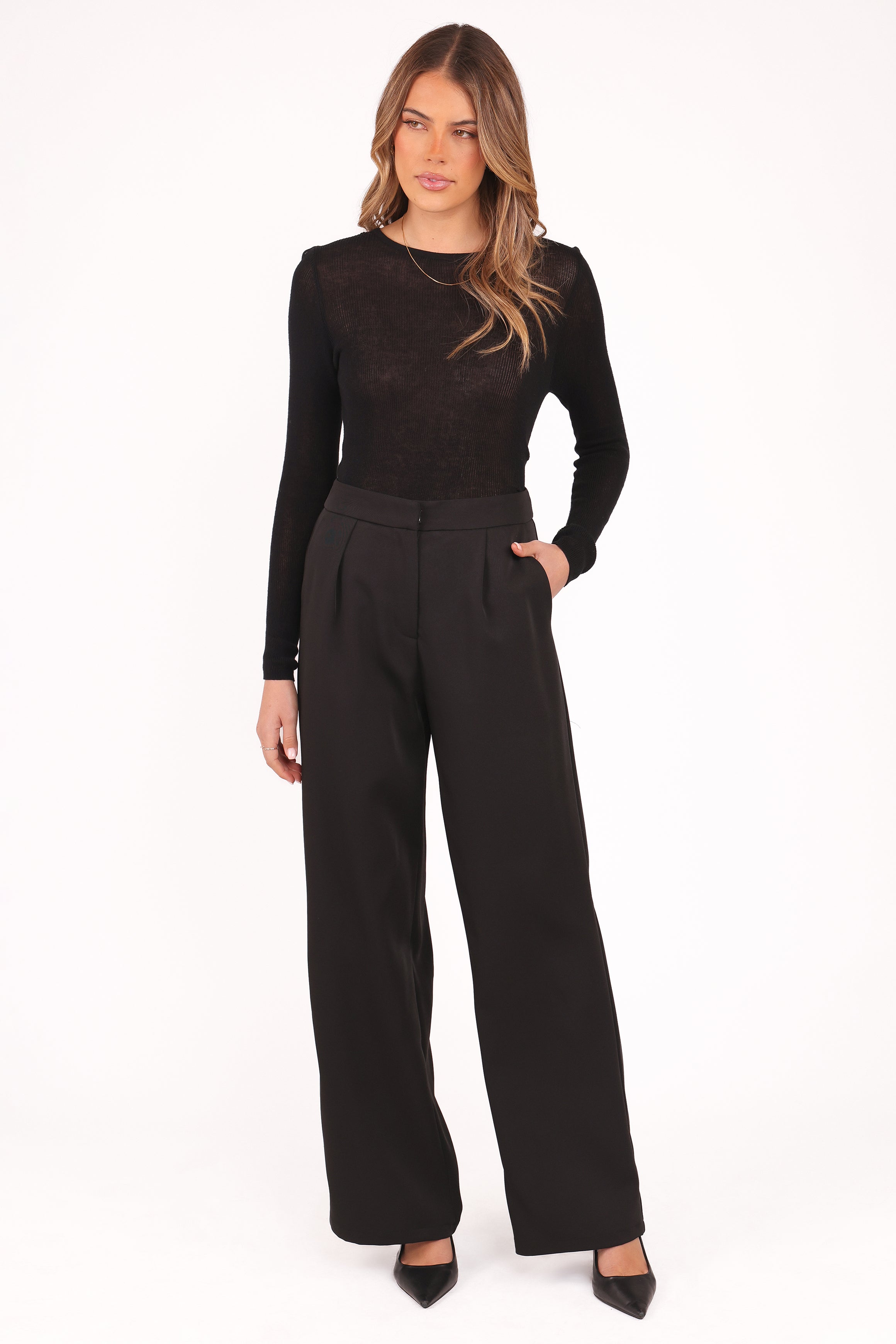 Ana Pants for Women - High Waisted Black Stretch Pants | Comfortable & Stylish for Work, Travel & Casual Wear