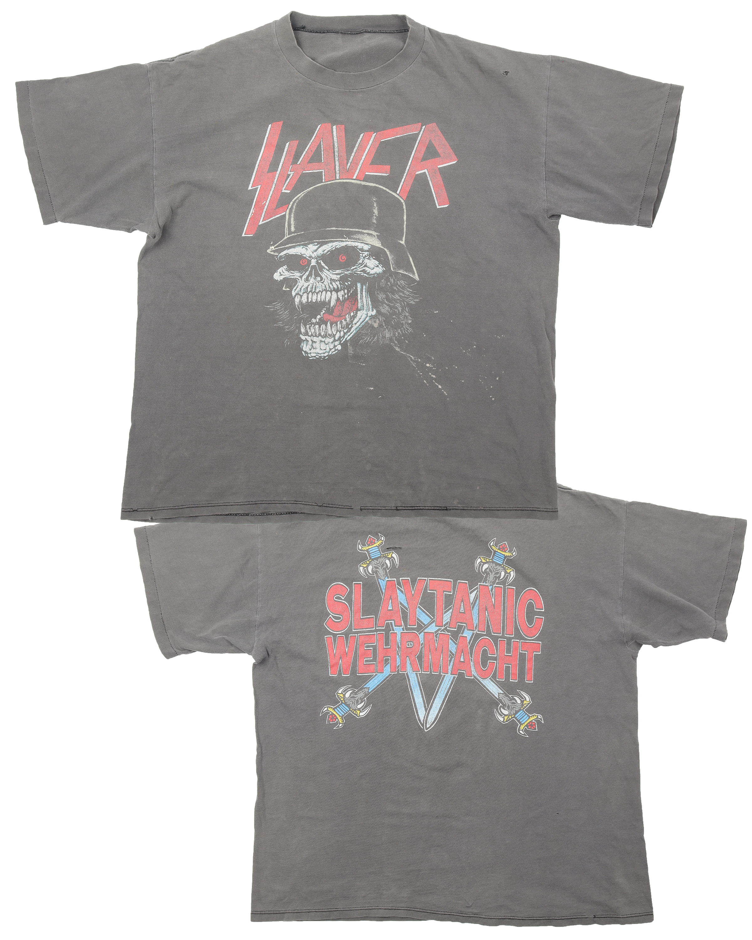 Vintage 1990s SLAYER Slaytanic Wehrmacht Band T-Shirt - Classic Heavy Metal Tee for Concerts, Mosh Pits & Retro Fashion