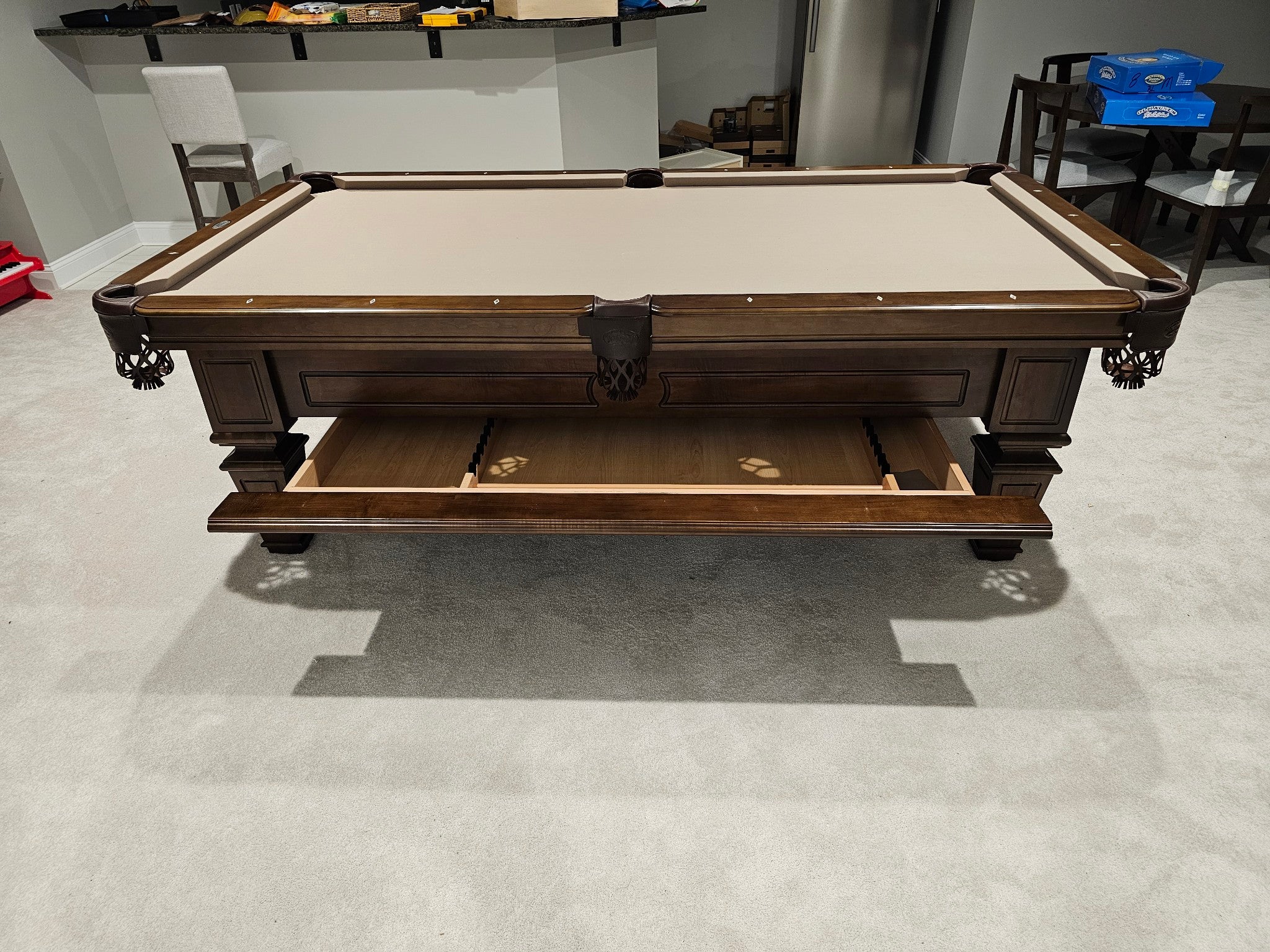 Olhausen Brentwood Pool Table - Professional 8ft Billiard Table for Home & Game Room - Perfect for Family Fun & Entertainment