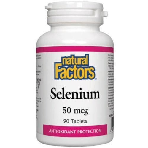 Natural Factors Selenium 50mcg Supplement - 90 Tablets for Immune Support & Thyroid Health | Antioxidant Boost for Men & Women | Daily Wellness & Detox Aid