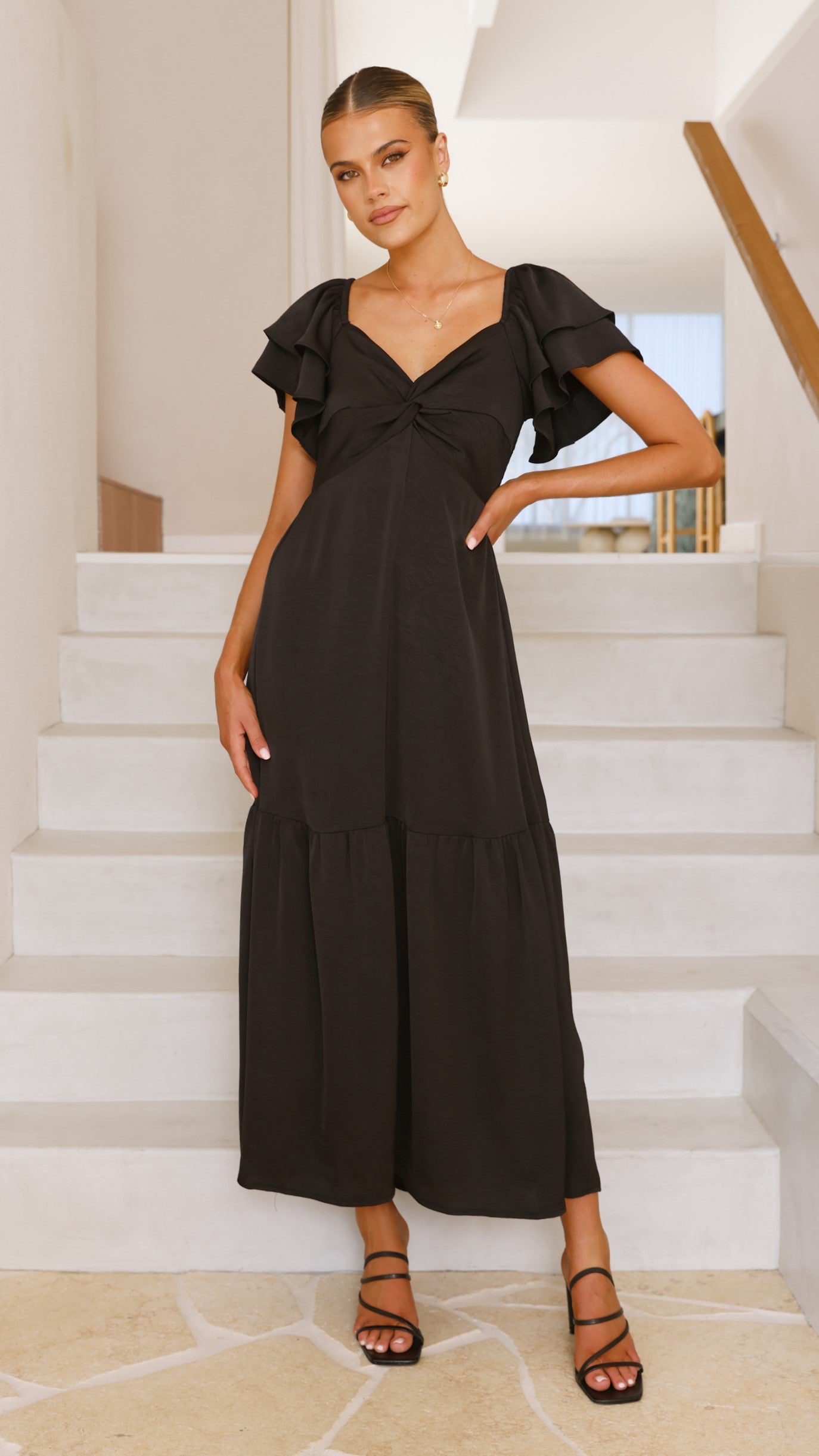 Averianna Women's Black Maxi Dress - Elegant Long Flowy Summer Dress for Beach, Vacation & Casual Wear