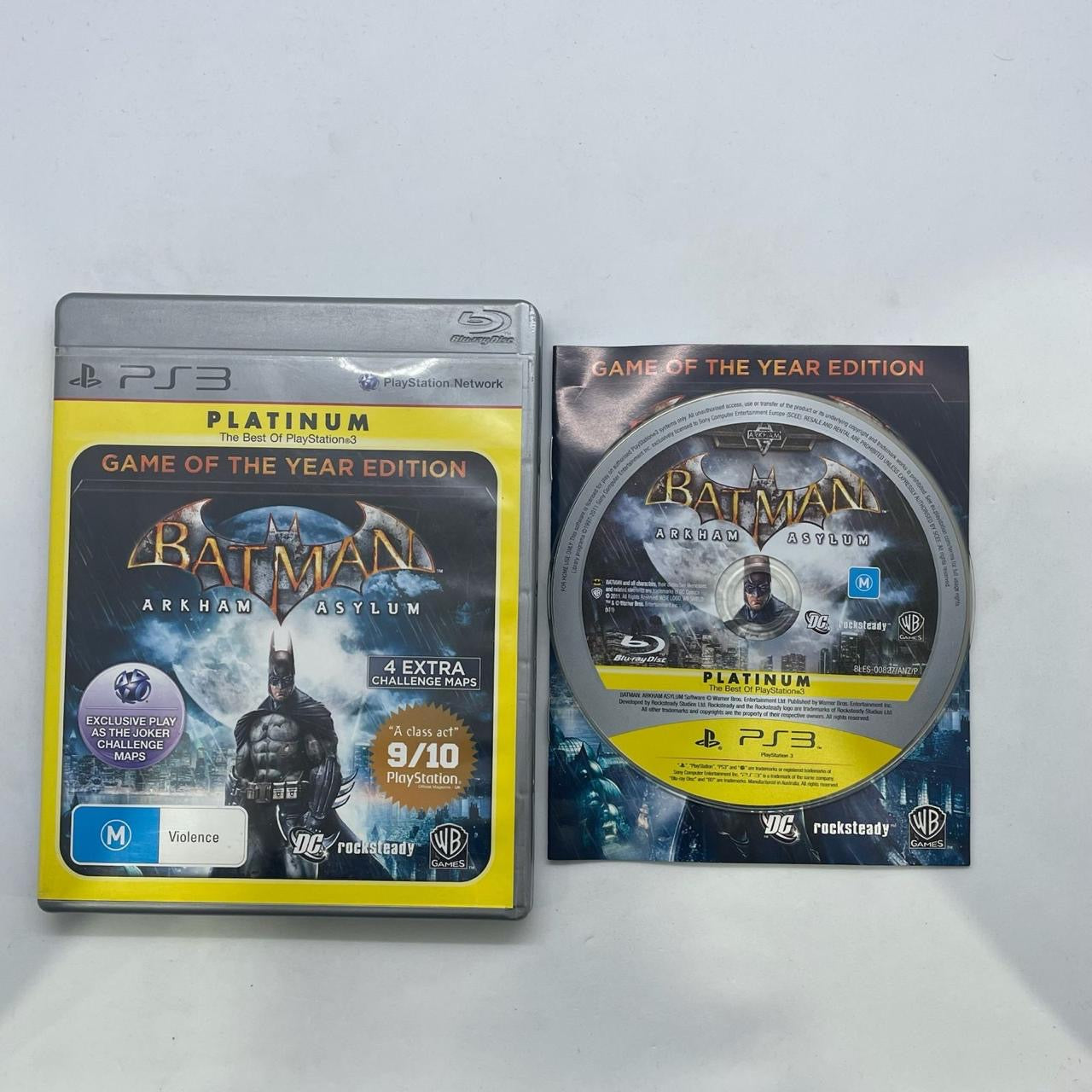 Batman Arkham Asylum Game of The Year Edition - PlayStation 3 PS3 Video Game with Manual | Action-Adventure Superhero Game for Batman Fans & Collectors