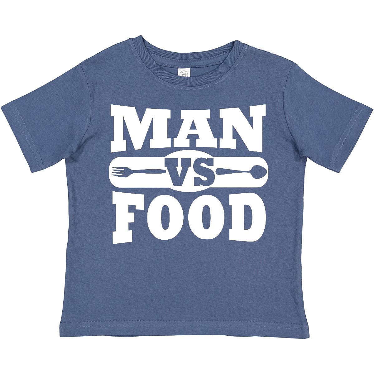 Inktastic Man Vs Food Toddler T-Shirt - Funny Kids Graphic Tee for Boys & Girls - Perfect for Playdates, Birthdays & Family Outings