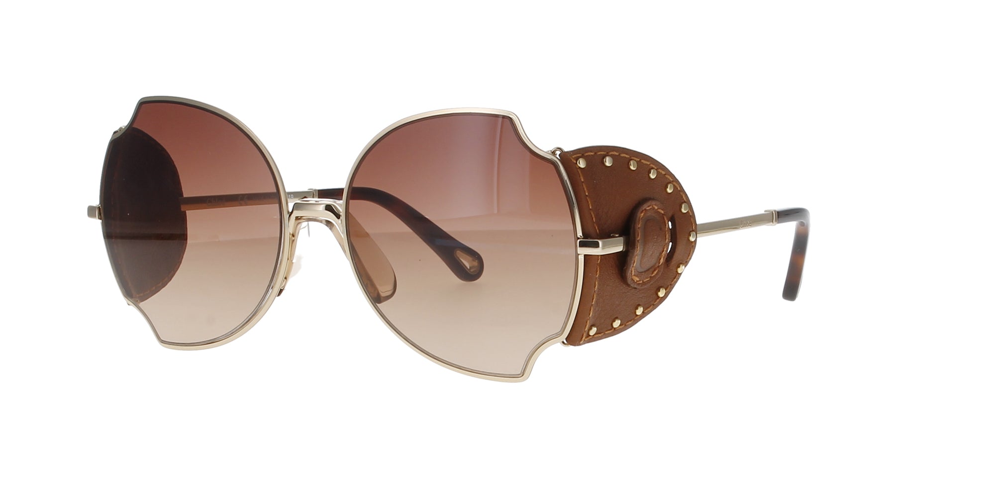 Chloe Deva Leather Sunglasses for Women - Stylish UV Protection Shades for Outdoor, Driving & Fashion Accessories