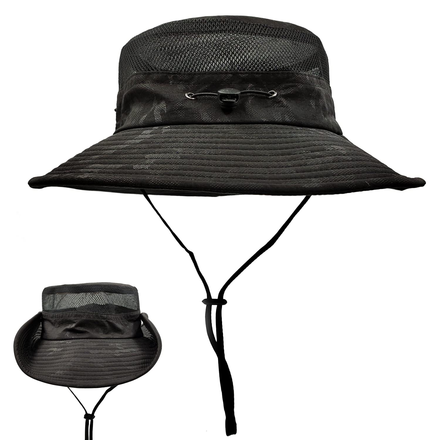 HOPSOOKEN Wide Brim Sun Hat for Women & Men - UPF 50+ UV Protection, Foldable Mesh Boonie Bucket Hat for Beach, Fishing, Hiking & Outdoor Activities