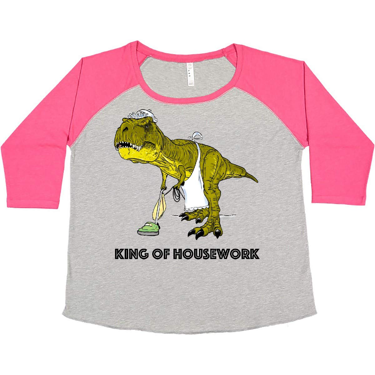 King of Housework T-Rex Vacuum Women's Plus Size Tee - Fun Cleaning Outfit