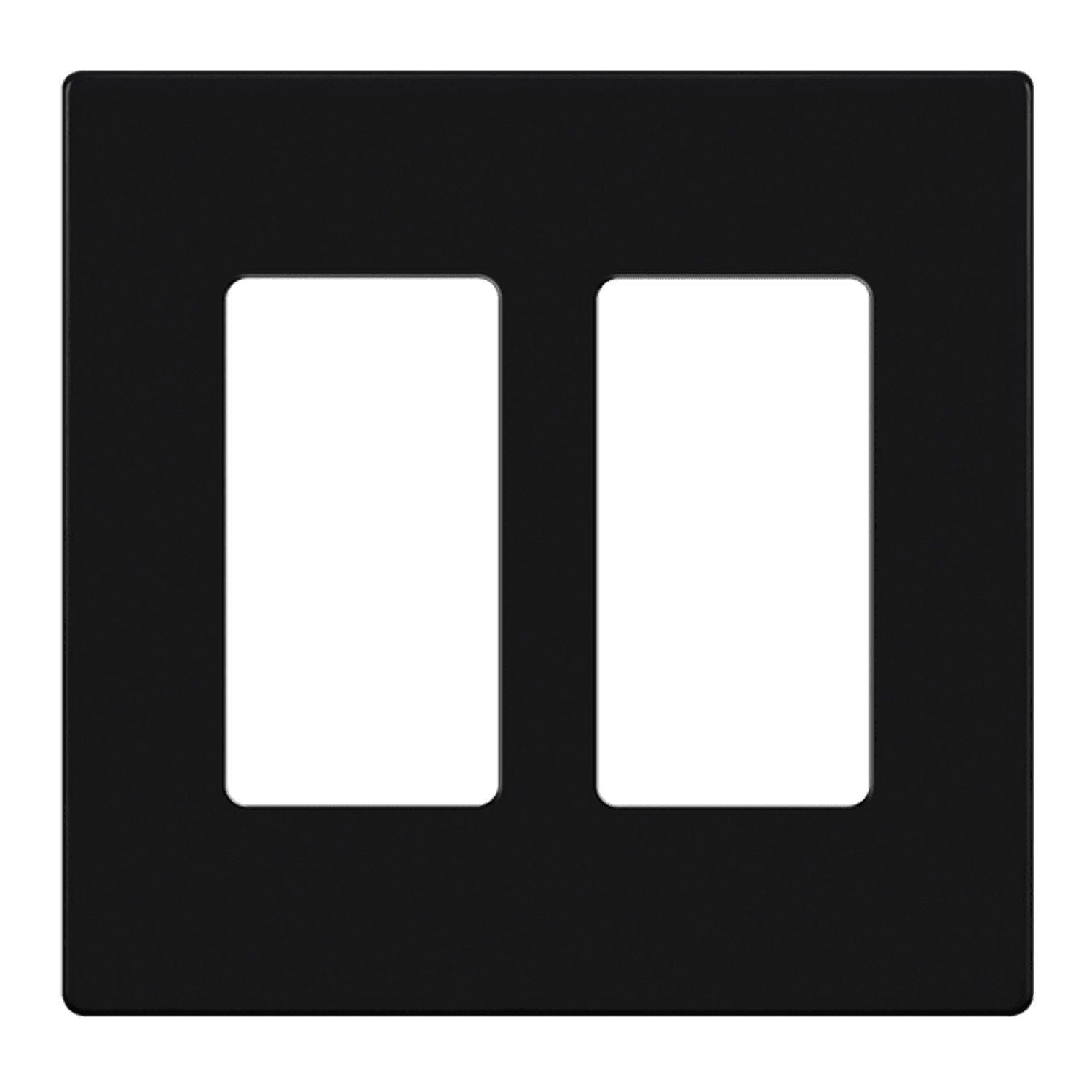 2 Gang Decorator Rocker Screwless Wall Plate - Black - Perfect for Modern Homes, Offices & Commercial Spaces