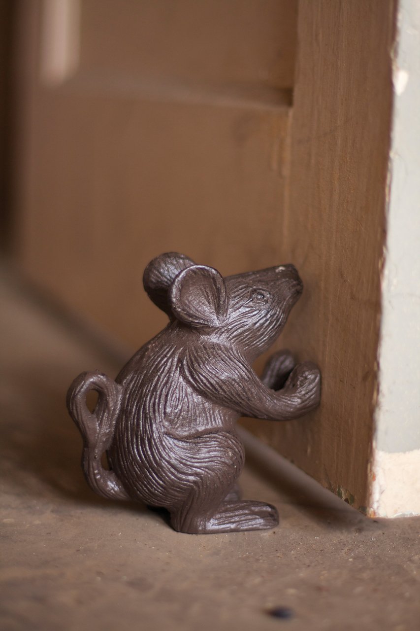 Kalalou Heavy Duty Cast Iron Mouse Door Stopper - Rustic Home Decor for Doors, Gaps & Draft Protection - Perfect for Bedrooms, Offices & Living Rooms