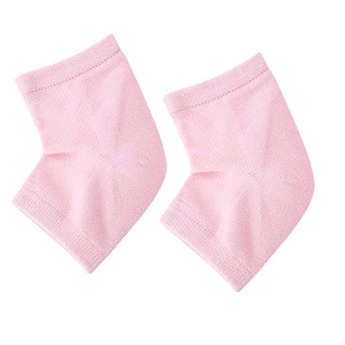 Mavis Laven Cracked Heel Gel Socks - Open Toe Foot Care for Dry Skin - Day & Night Relief (Pink)