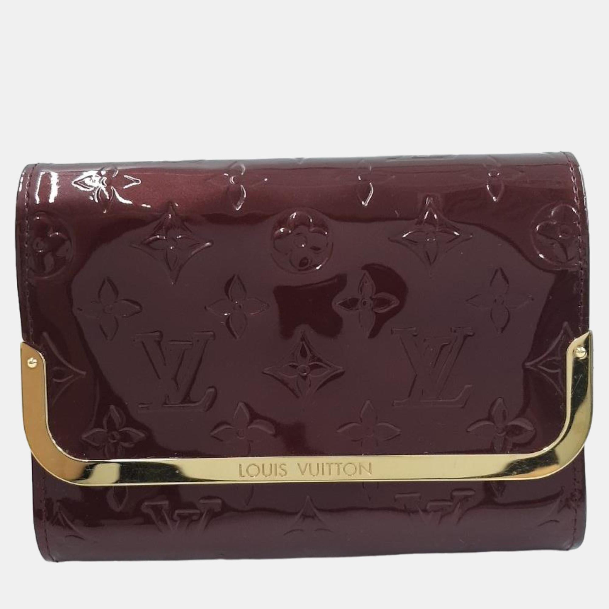 Amarante Monogram Vernis Leather Rosemore Shoulder Bag for Women - Luxury Designer Handbag with Gold-Tone Hardware, Perfect for Work, Travel & Evening Events