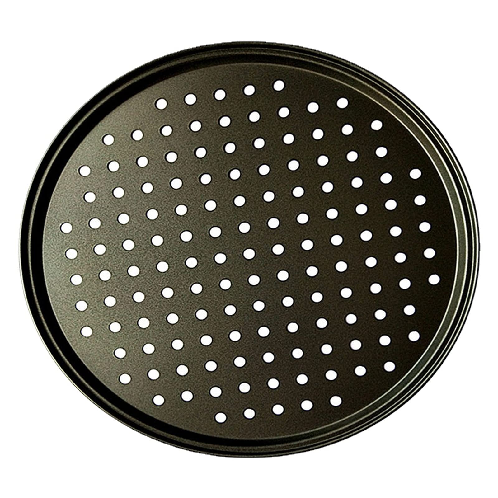 26cm Carbon Steel Non-Stick Pizza Stone Baking Pan - Professional Pizza Tray for Oven, Grill & BBQ - Perfect for Homemade Pizza, Bread, Cookies & Pastries