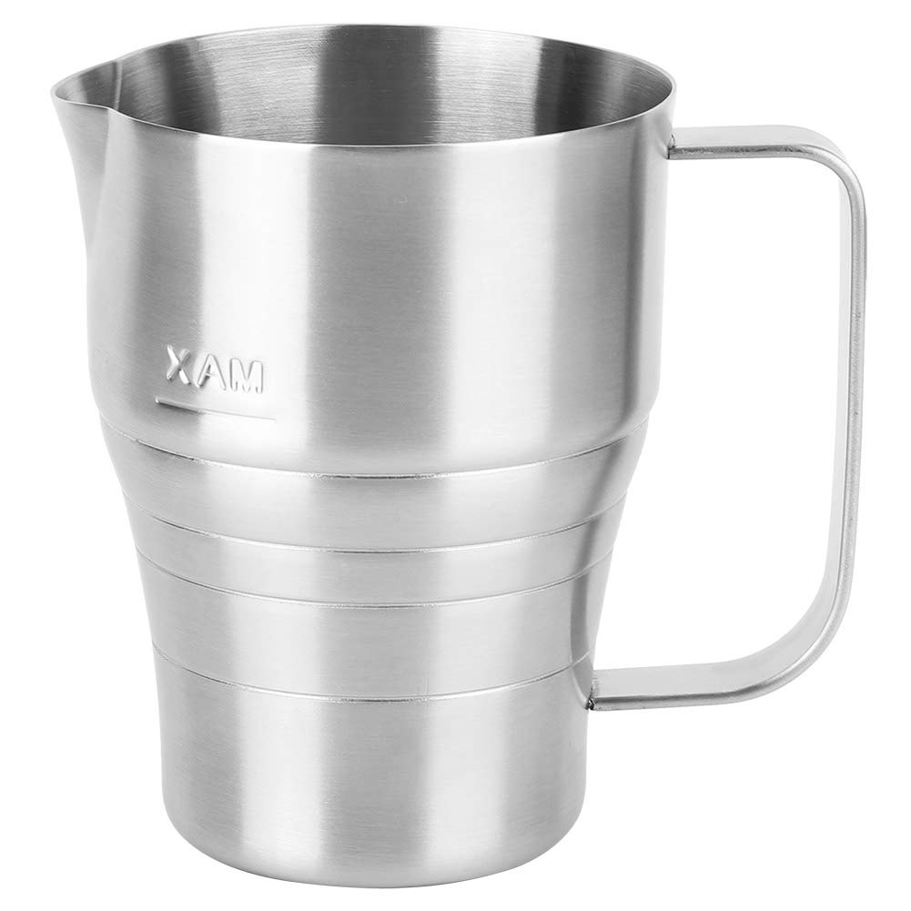 900ml Stainless Steel Milk Frothing Pitcher with Measurement Scale - Barista Coffee Accessories for Latte, Cappuccino & Hot Chocolate Making at Home or Cafe