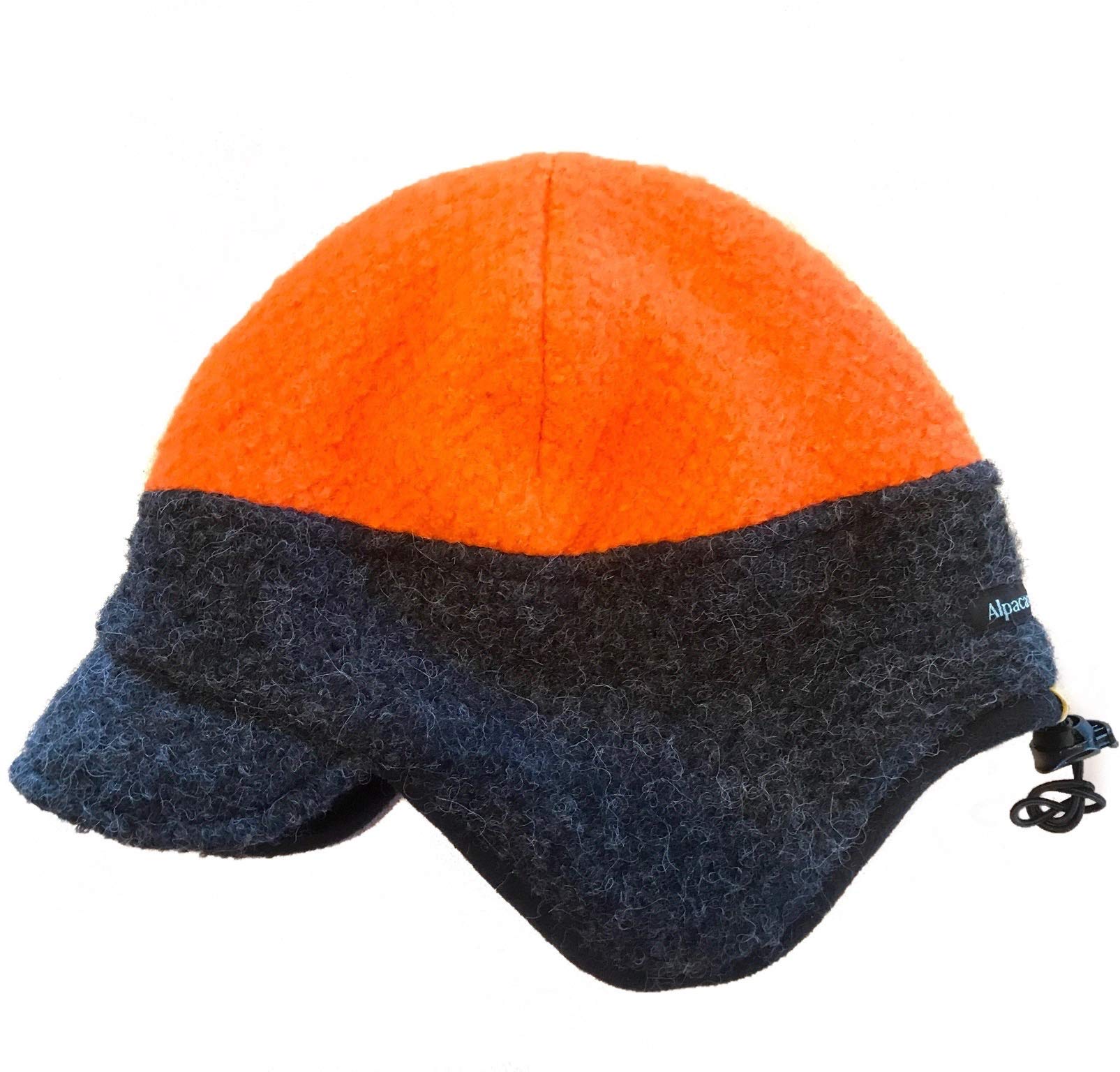 Alpaca Fleece Winter Hunting Hat for Men - Adjustable Trapper Hat with Bungee Closure | Warm Wool Sportsman Cap for Outdoor Hunting, Camping & Cold Weather Activities