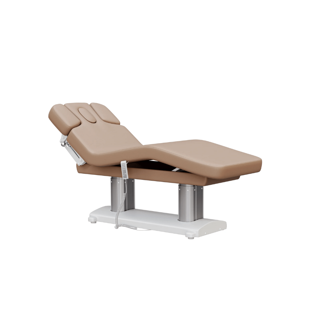 Silverfox Professional Electric Massage Bed Spa Table 2249 - Adjustable Height Reclining Massage Table for Physical Therapy, Chiropractic & Home Use - White Luxury Spa Bed for Relaxation & Pain Relief
