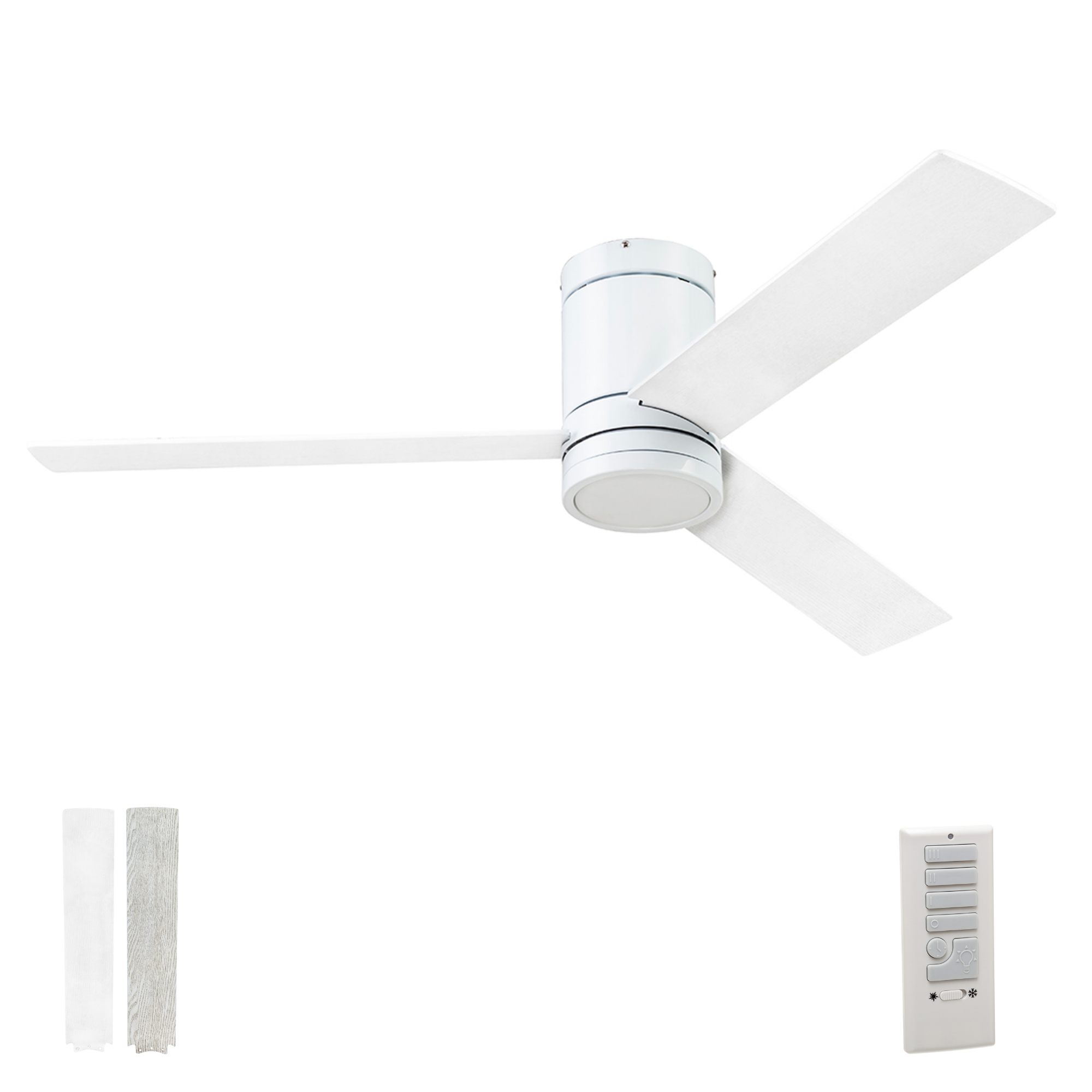 52 Inch White Espy Remote Control Ceiling Fan with Light Kit - Quiet Reversible Motor for Bedroom, Living Room, and Office