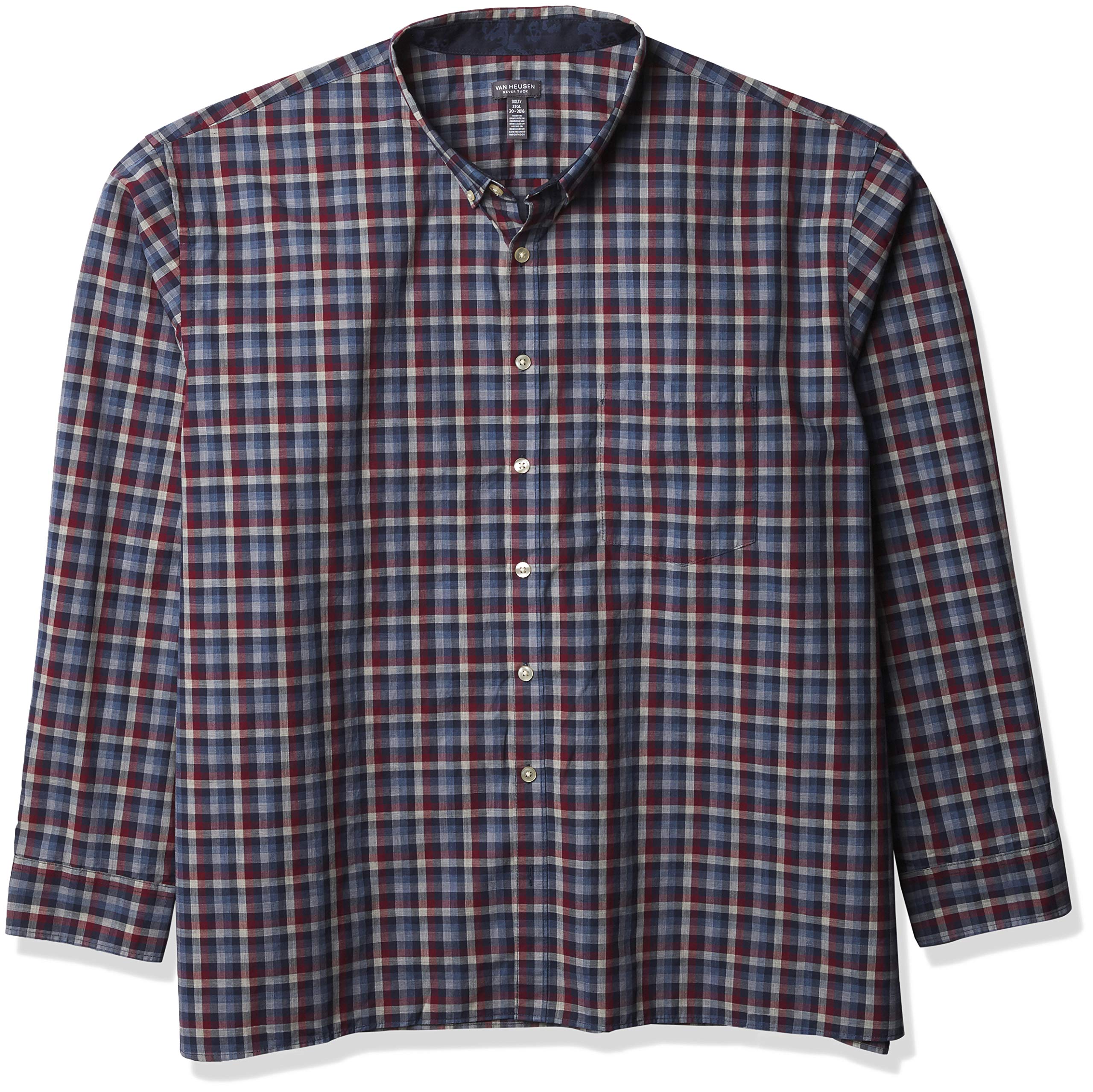 Van Heusen Men's Big & Tall Never Tuck Long Sleeve Dress Shirt - Comfortable Business Casual & Office Wear for Large Sizes