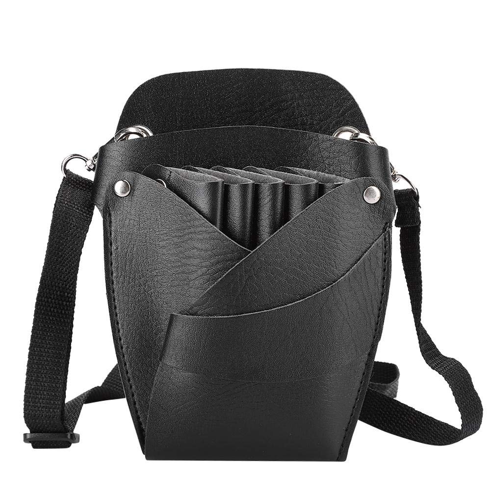 Professional Barber Scissors Pouch - Portable Hair Cutting Tool Organizer with Adjustable Strap for Clippers, Combs & Styling Tools (Black) - Ideal for Salon, Travel & Mobile Hairdressers