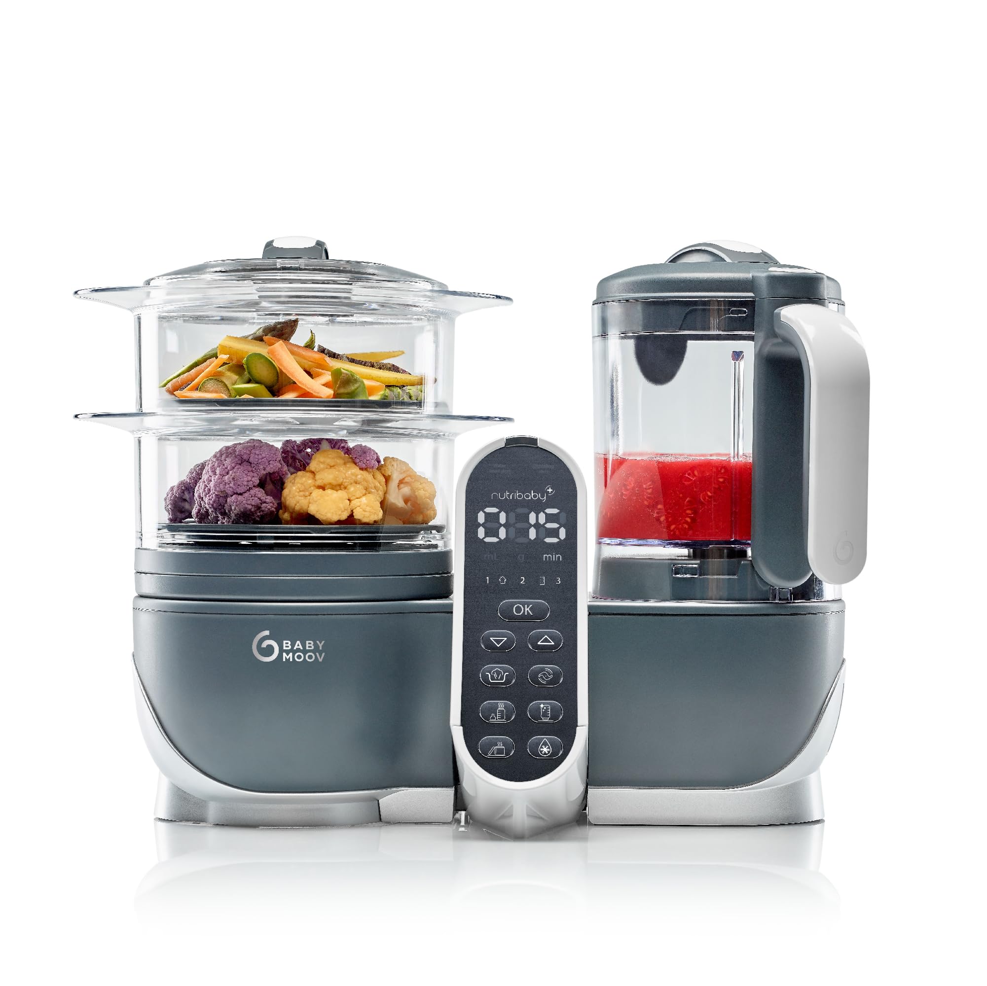 Babymoov Nutribaby Plus 6-in-1 Baby Food Maker - Steamer, Blender, Warmer, Defroster & Sterilizer | Nutritionist Approved | Perfect for Homemade Baby Purees & Weaning Meals | Safe & Easy Infant Food Preparation