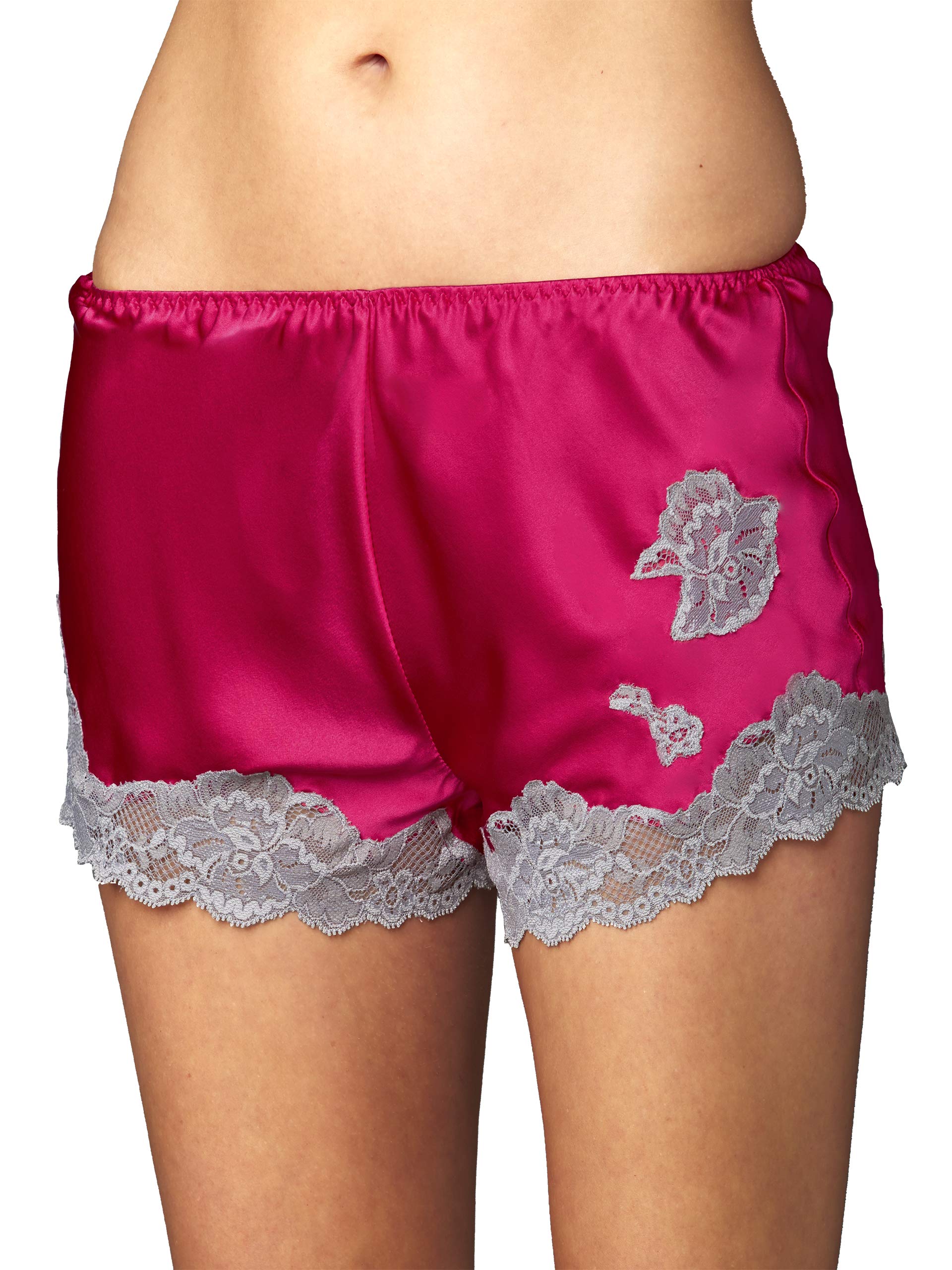 100% Silk Women's Tap Pant with Lace Trim - Flattering Fit Lingerie & Sleepwear - Elegant Gift Packaging - Perfect for Romantic Nights & Luxurious Lounging