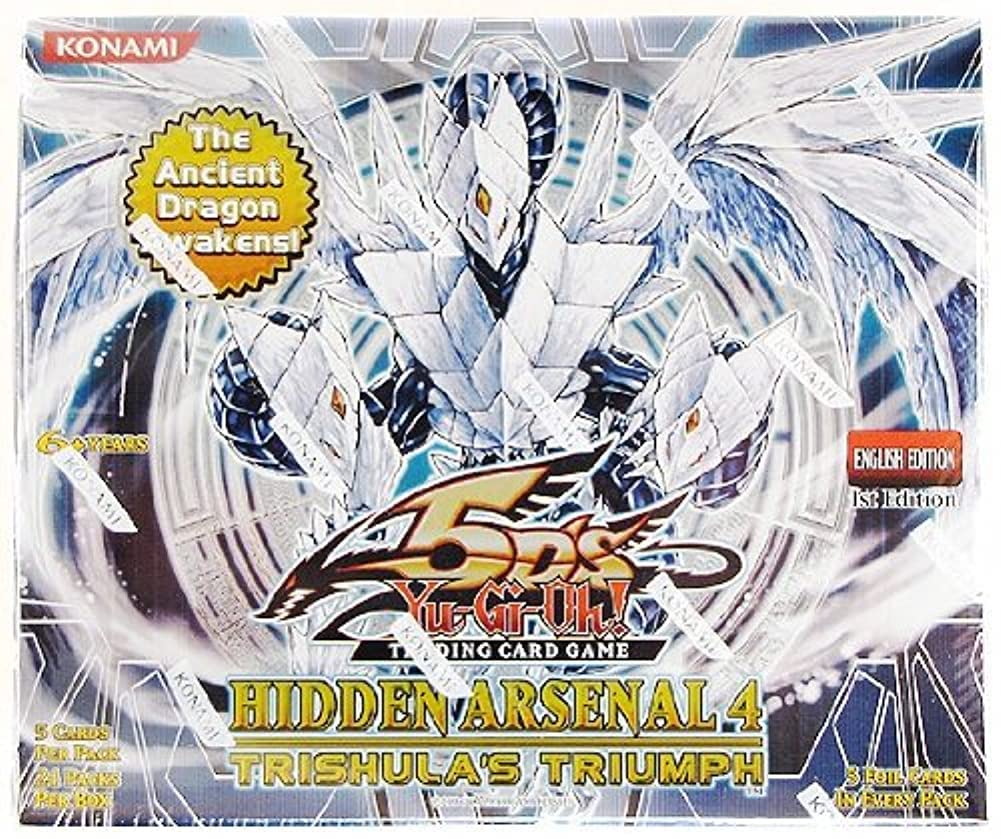 YuGiOh 5Ds Hidden Arsenal 4 Trishula's Triumph Booster Box - 24 Packs | Collectible Trading Cards for Tournaments & Strategy Gameplay