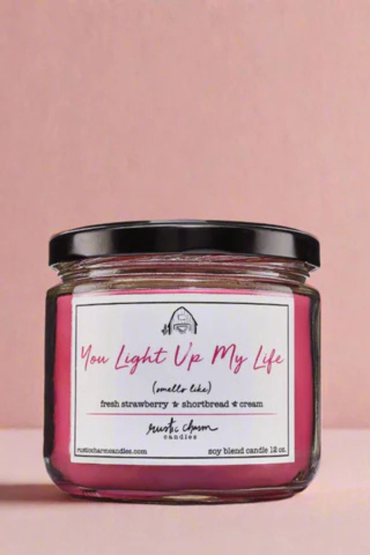 Rustic Charm 'You Light Up My Life' 12 Oz Scented Soy Candle - Perfect for Home Decor, Romantic Gifts & Relaxation