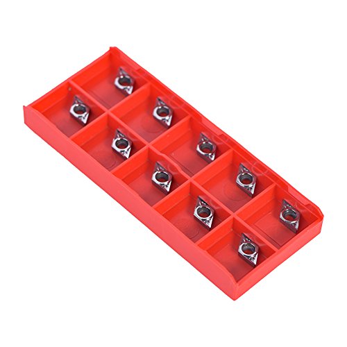 10pcs CNC Carbide Inserts for Aluminum - Lathe Milling & External Threading Turning Tool Set with Storage Box - Perfect for Indexable Lathe Tools in Metalworking & DIY Projects